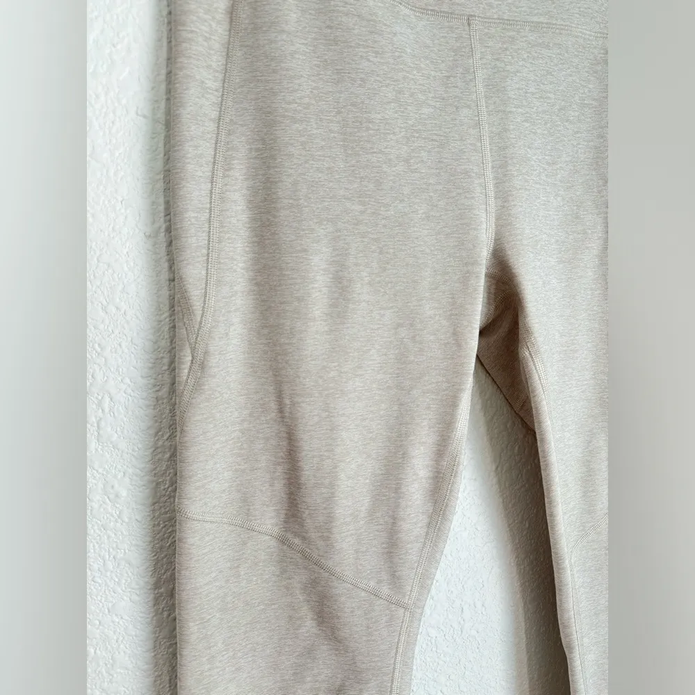 tan light beige high waist leggings size L - Image 2