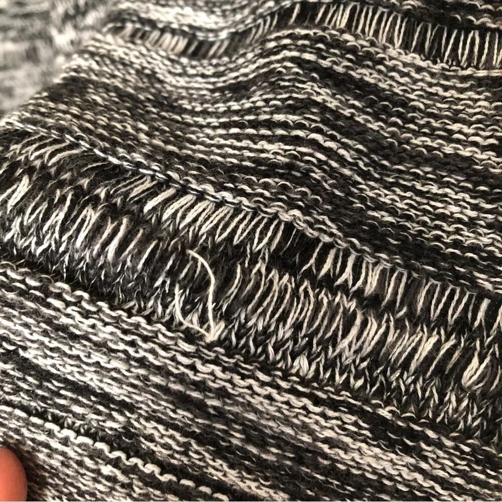 Style & Co. Knit Black Gray White Long Sleeve Open Front Draped Cardigan Sweater - Image 8