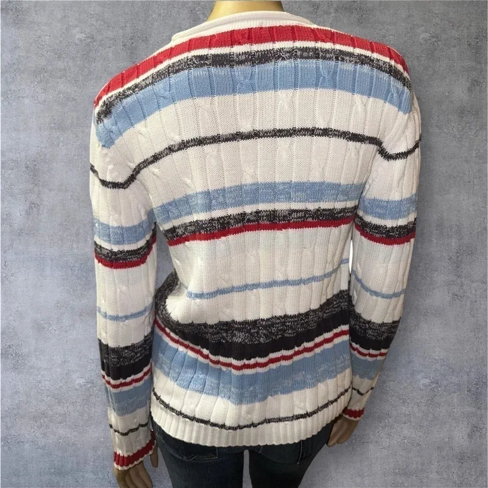 Karen Scott stripe women’s holiday long sleeve sweater size PS - Image 5
