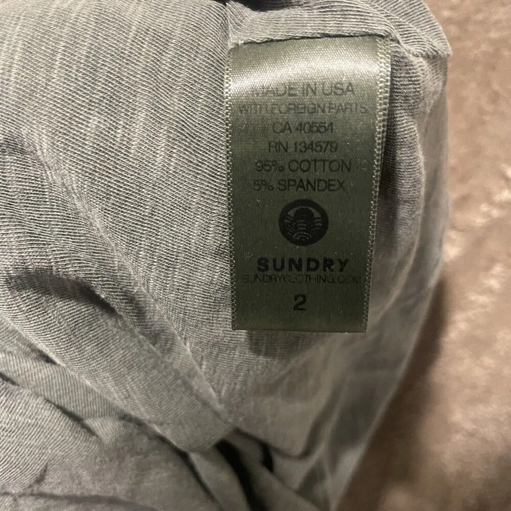 Revolve Sundry Dress Sz 2 S Sleeveless U Neck Olive Green Ruched Side Cinched US - Image 3