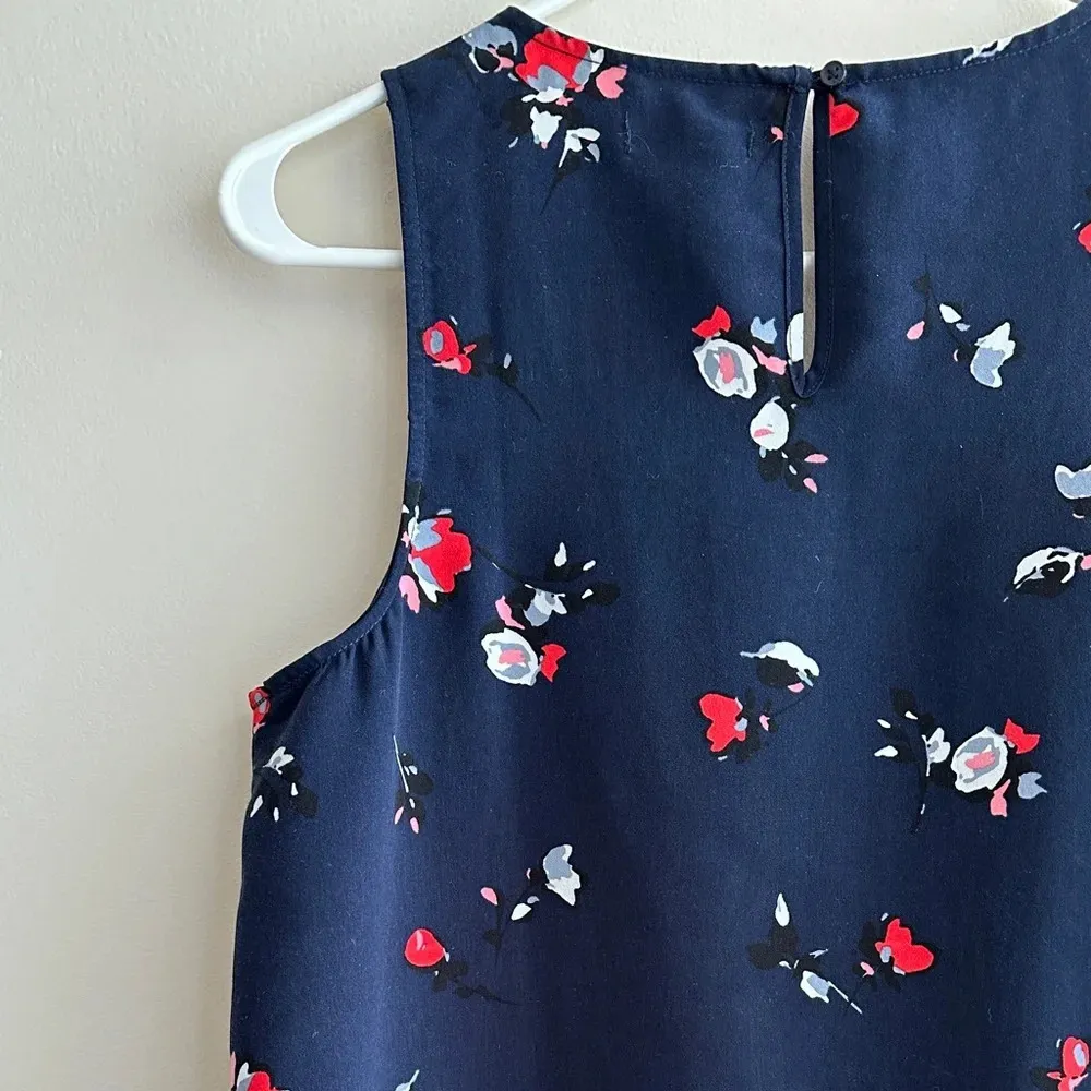 GAP Navy Blue Tank Top with Flowers, Square Tank Top, Layering Tank, Size Small - Image 14