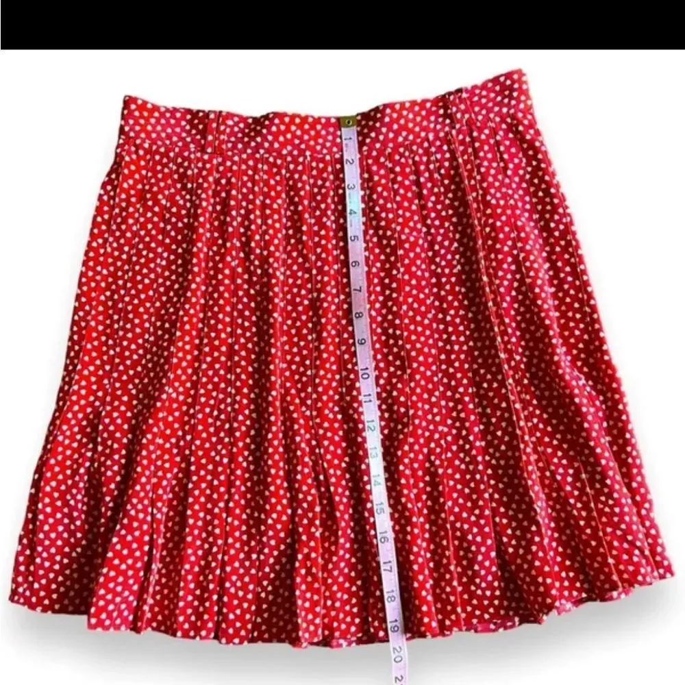 Whistles confetti heart silk pleated skirt 10 Red - Image 8