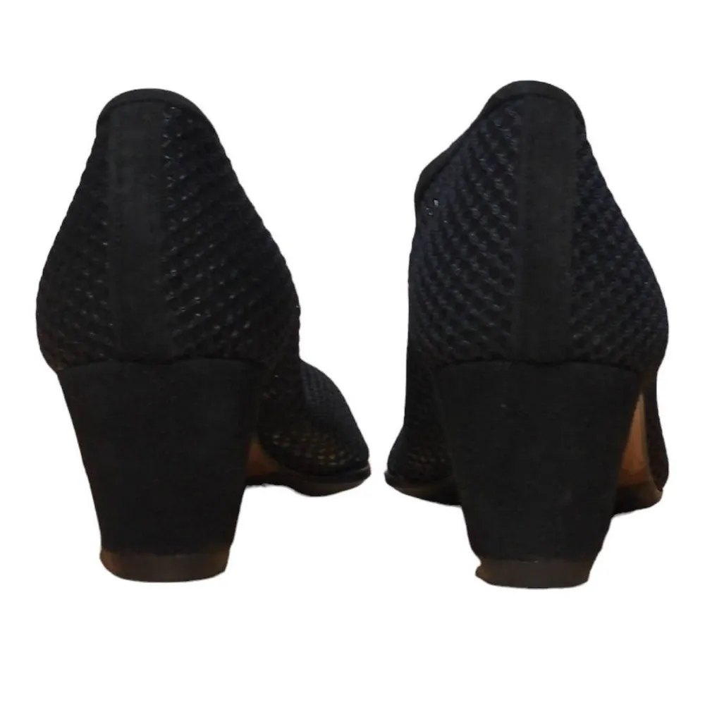 Walter Steiger Womens Classic Pump Heel Black Mesh Mid Almond Toe 7 B - Image 7