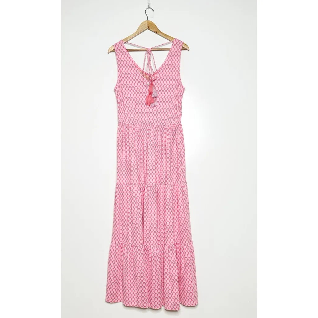 Cabana Life Pink Boca Raton Sleeveless Tiered Maxi Dress UPF 50 Size Large - Image 3