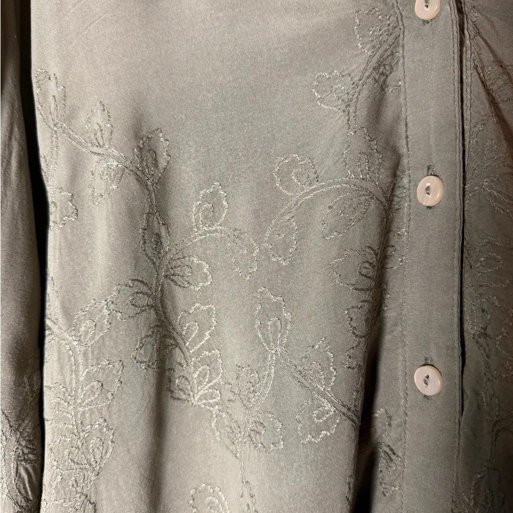 Democracy  Sage Green Embroidered Blouse - Image 2