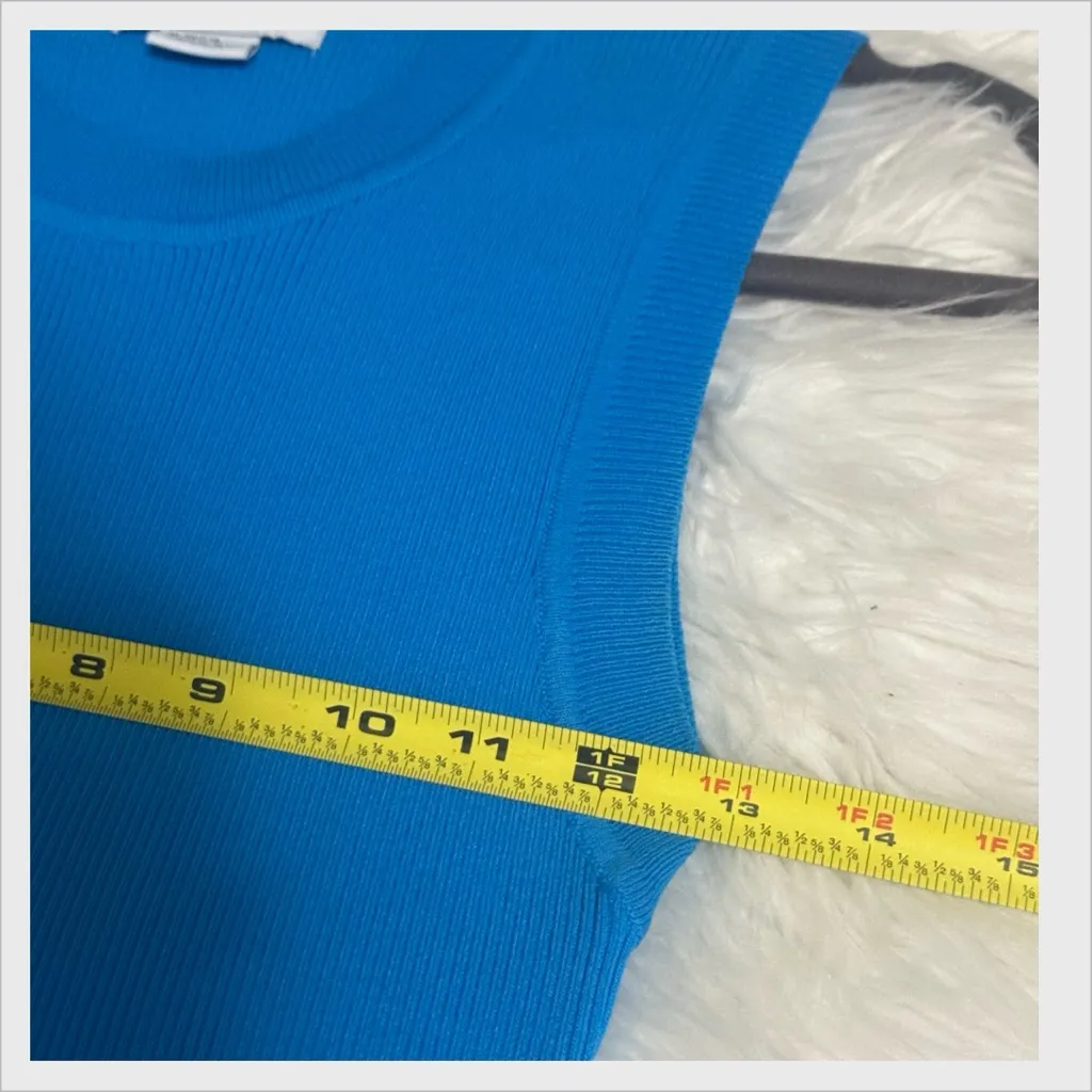 💙 Urban Revivo blue sleeveless knit midi dress with slit Size 6 - Image 6