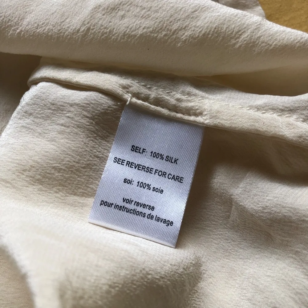 The Man Repeller x PJK Silk Tigerlily Ivory Silk Tank Top Blouse Small White - Image 4