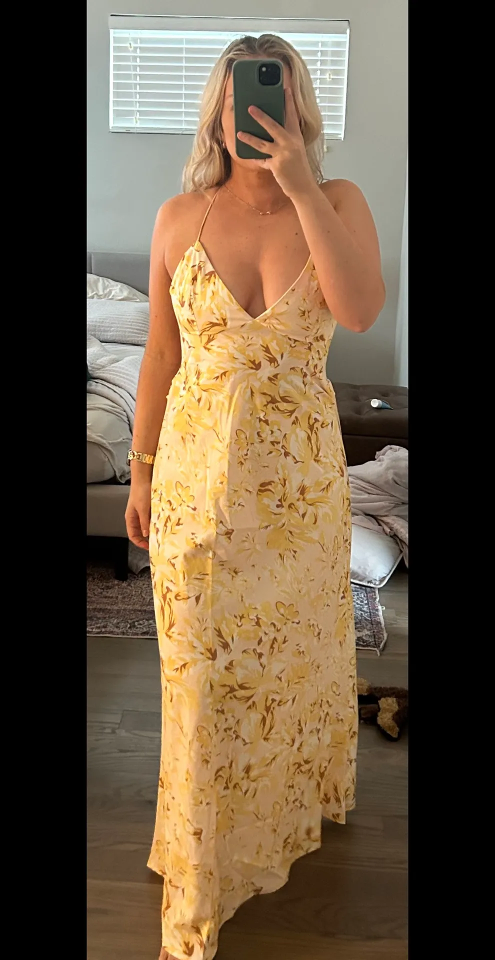 Yellow Floral Maxi Dress - Image 4