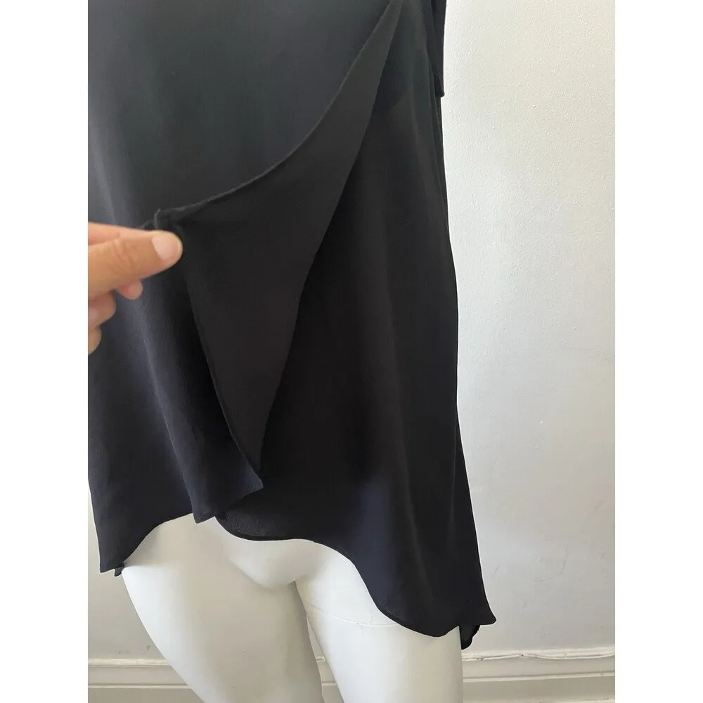 Bcbg Max Azria Sleeveless Black Scoop Neck Asymmetrical Tunic Blouse Size Small - Image 8