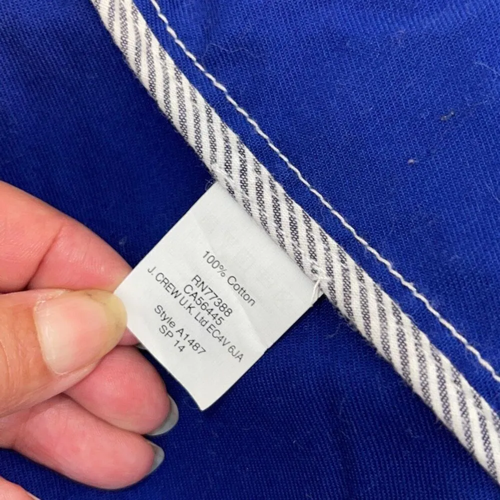 J. Crew Womens Colorblock Cotton Canvas Anorak Hooded Sail Jacket Beige Blue XXS - Image 5