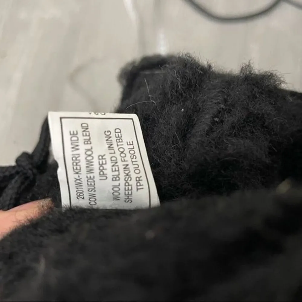 Nwot Bearpaw kerri fuzzy tongue boots / booties black wool suede blend winter si - Image 10