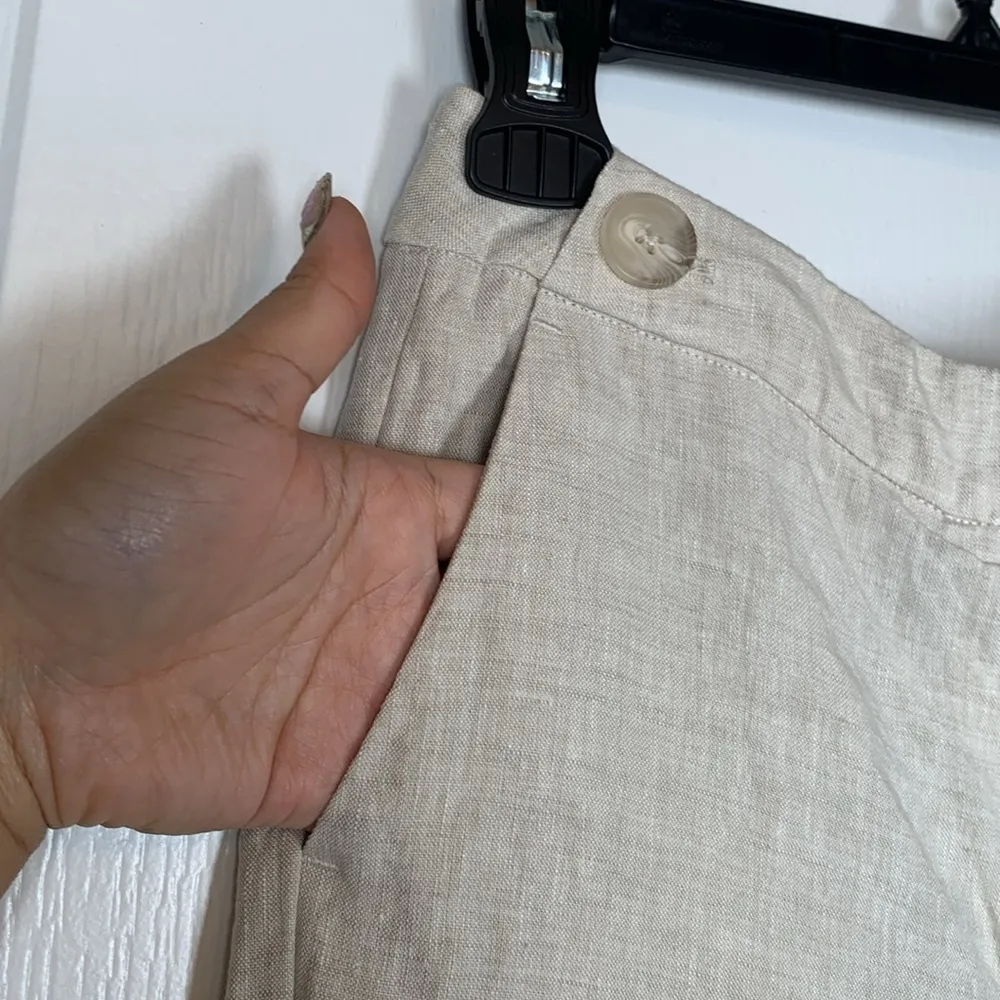 Boden Cream 100% Linen Wide Leg Pants Size 6R EUC #VEG - Image 3