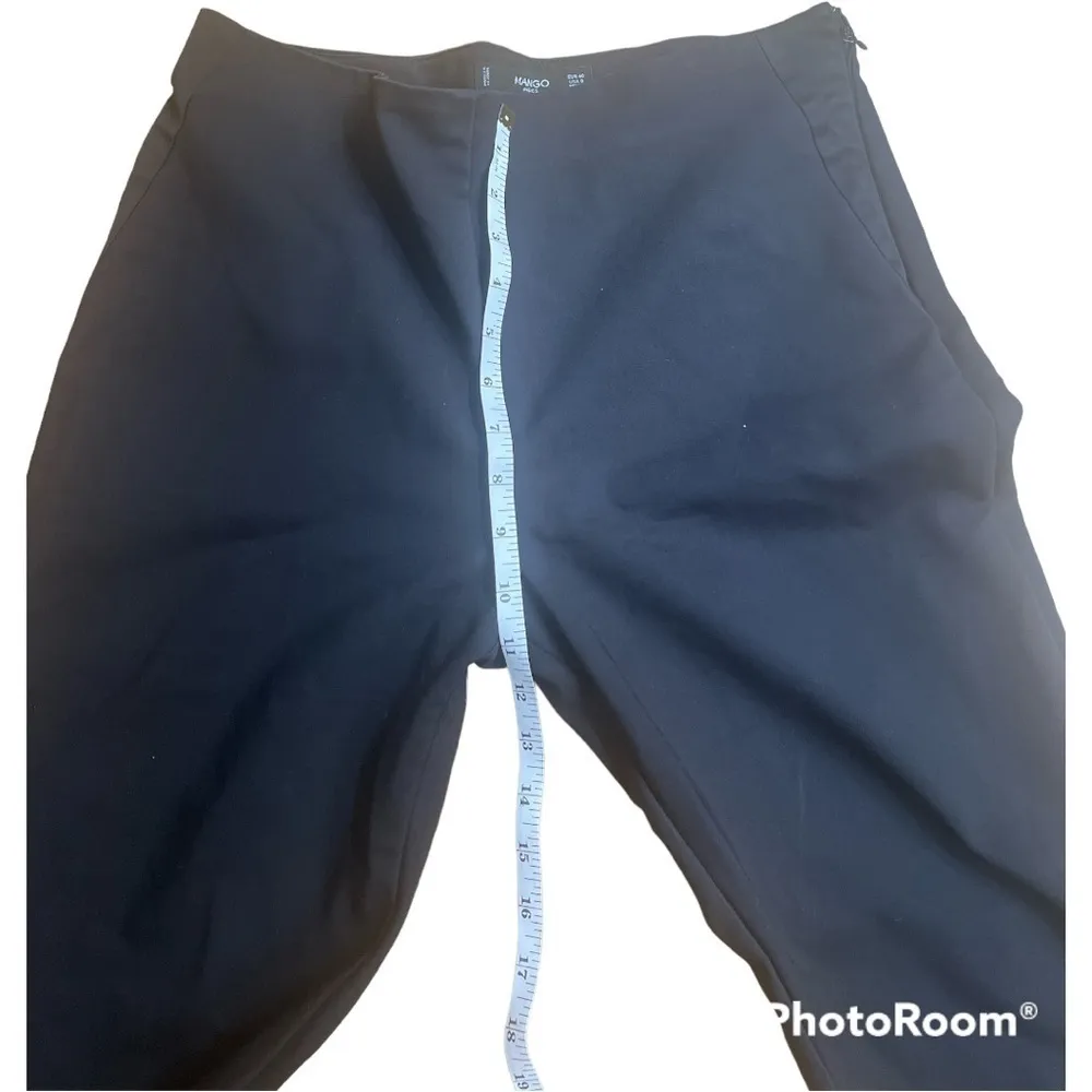 Mango Basics Black Tailored Ankle Pants Size 8 Stretch Office Work Trousers - Image 5