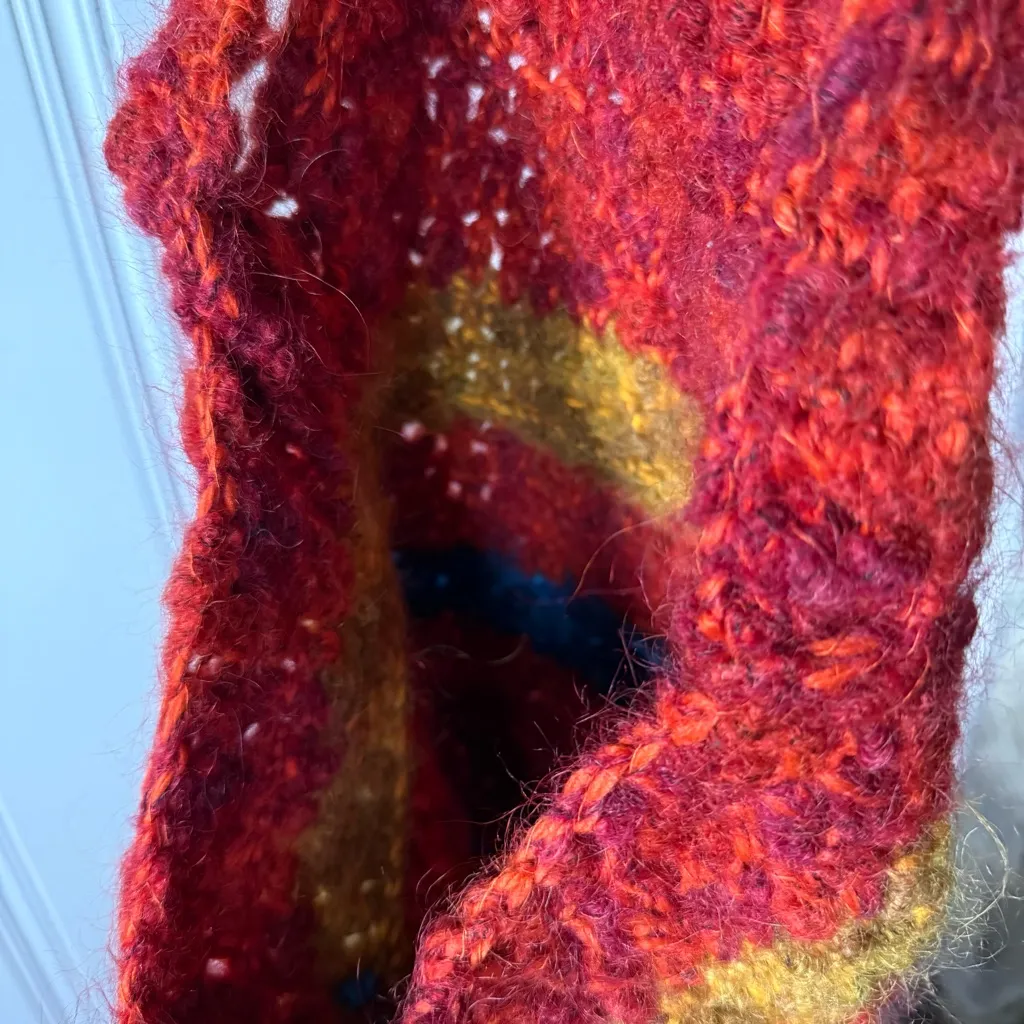 Handcrafted Mohair Multicolor Knit Sling Hobo Shoulder Bag - Image 5