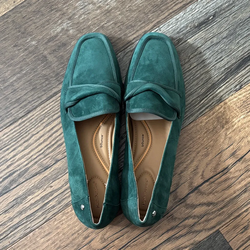Hush Puppies Slade Loafer Hunter Green Emerald Suede Women’s Shoe Size 11 - Image 3