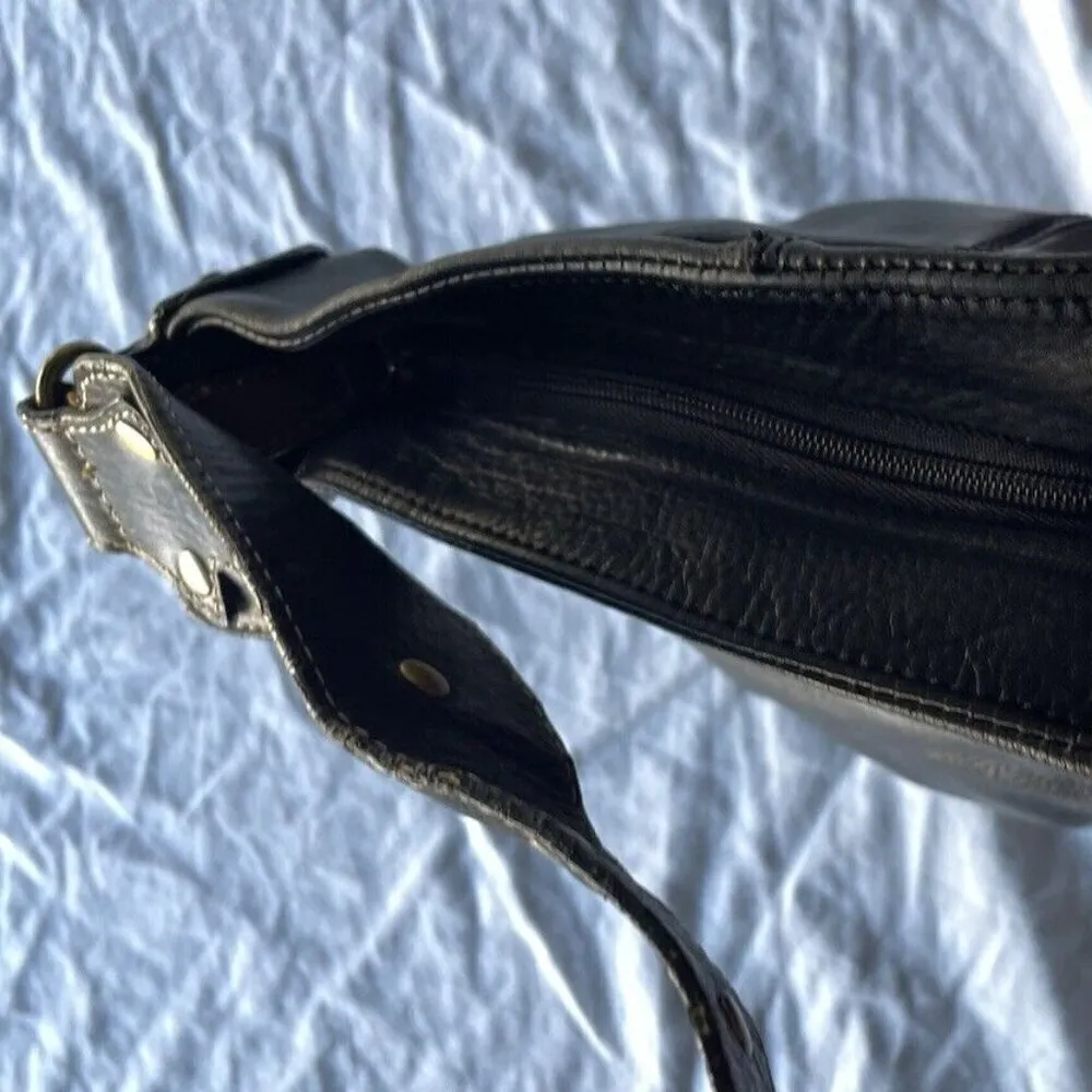 Vintage Sereta Leather Black Handbag Women’s Leather Purse Studded Shoulder Bag - Image 14