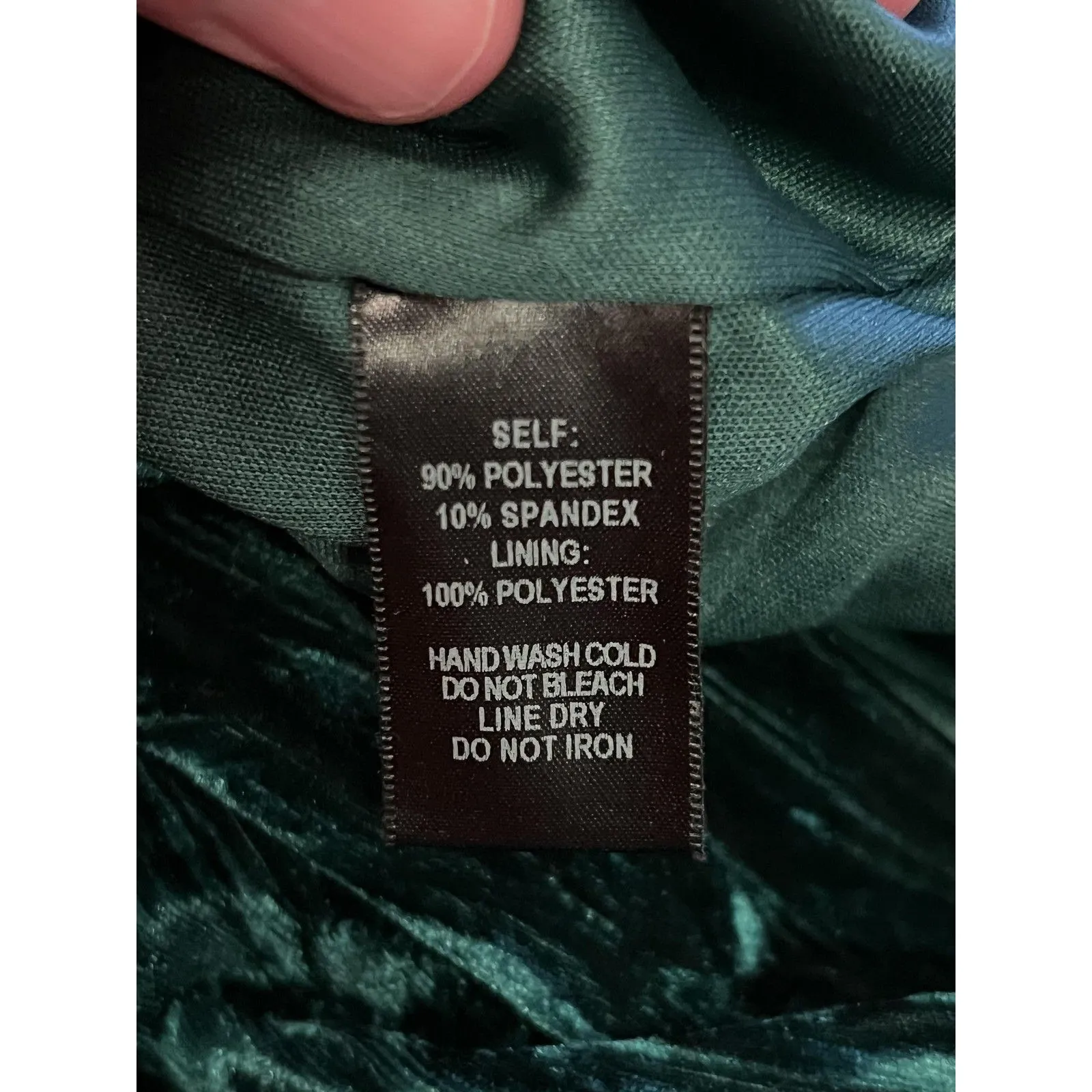 Lulus Dress Womens Small Green Velvet Long Sleeve Ruched Bodycon Mini Made USA - Image 9