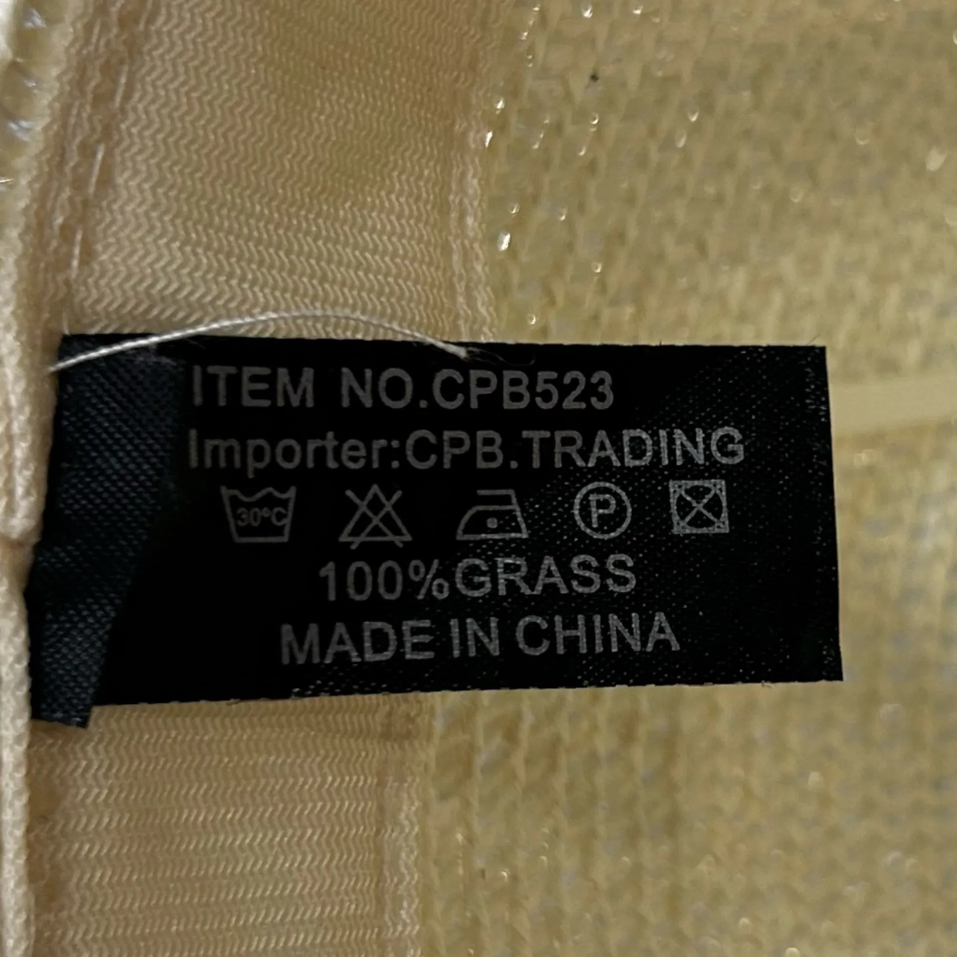 Light Beige Wide Brim 100% Grass Sunhat W/ Beach Necklace/Chain Tan - Image 6