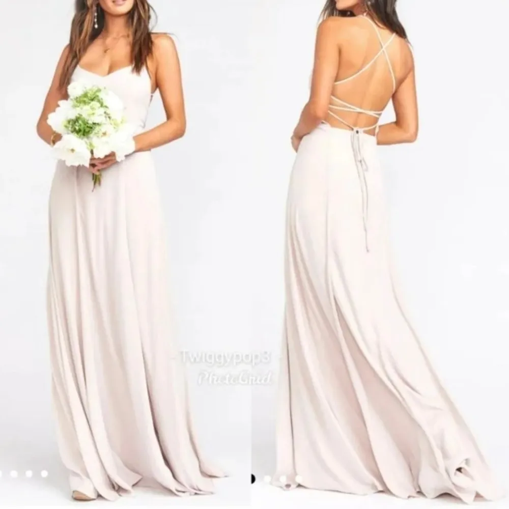 Show me Your Mumu tie back Gown XSMALL beige bridesmaid dress Goddess - Image 13