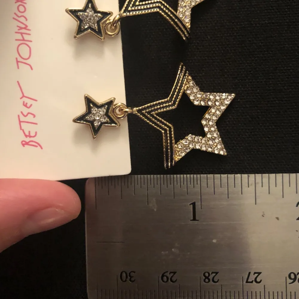 Star dangle drop rhinestone earrings stars ⭐️ - Image 3