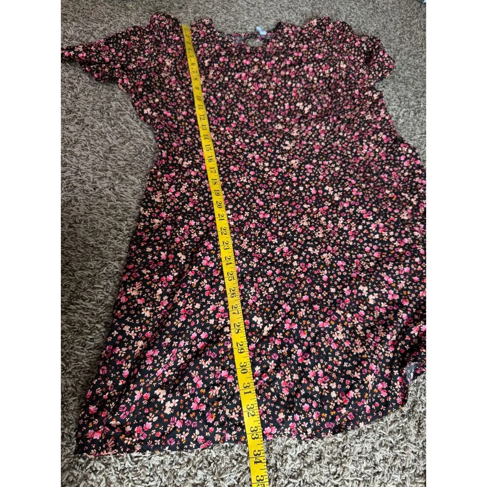 Old Navy Floral Mini Dress Womens Sz 2X Cottage Peasant Keyhole Back Tunic - Image 7