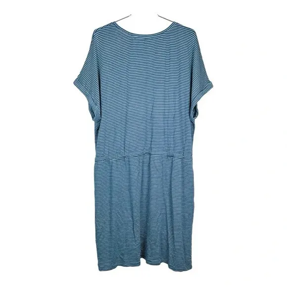 Hilary Radley Short Sleeve Dress Tie Waist Blue Stripe Women‎ Plus Size XXL NWT - Image 6
