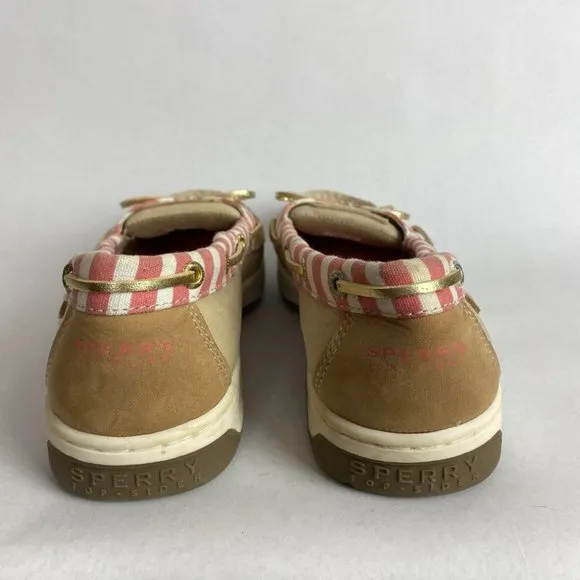 Sperry Top Sider Angelfish Boat Shoes Women‎ 6 Leather Cream Pink Nautical Flats - Image 7