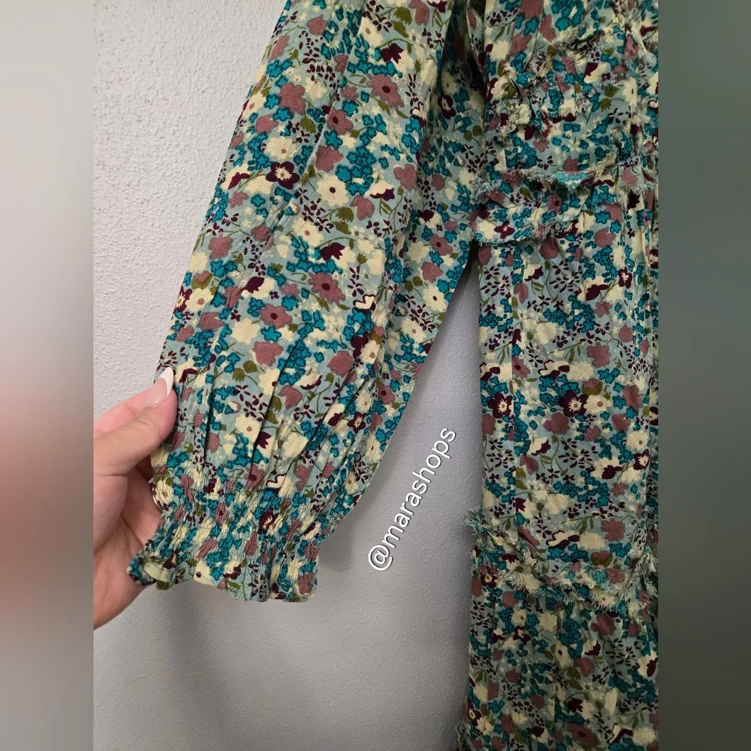 Natural Life Short Sweet Mini Dress Light & Blue Calico Floral - Image 4