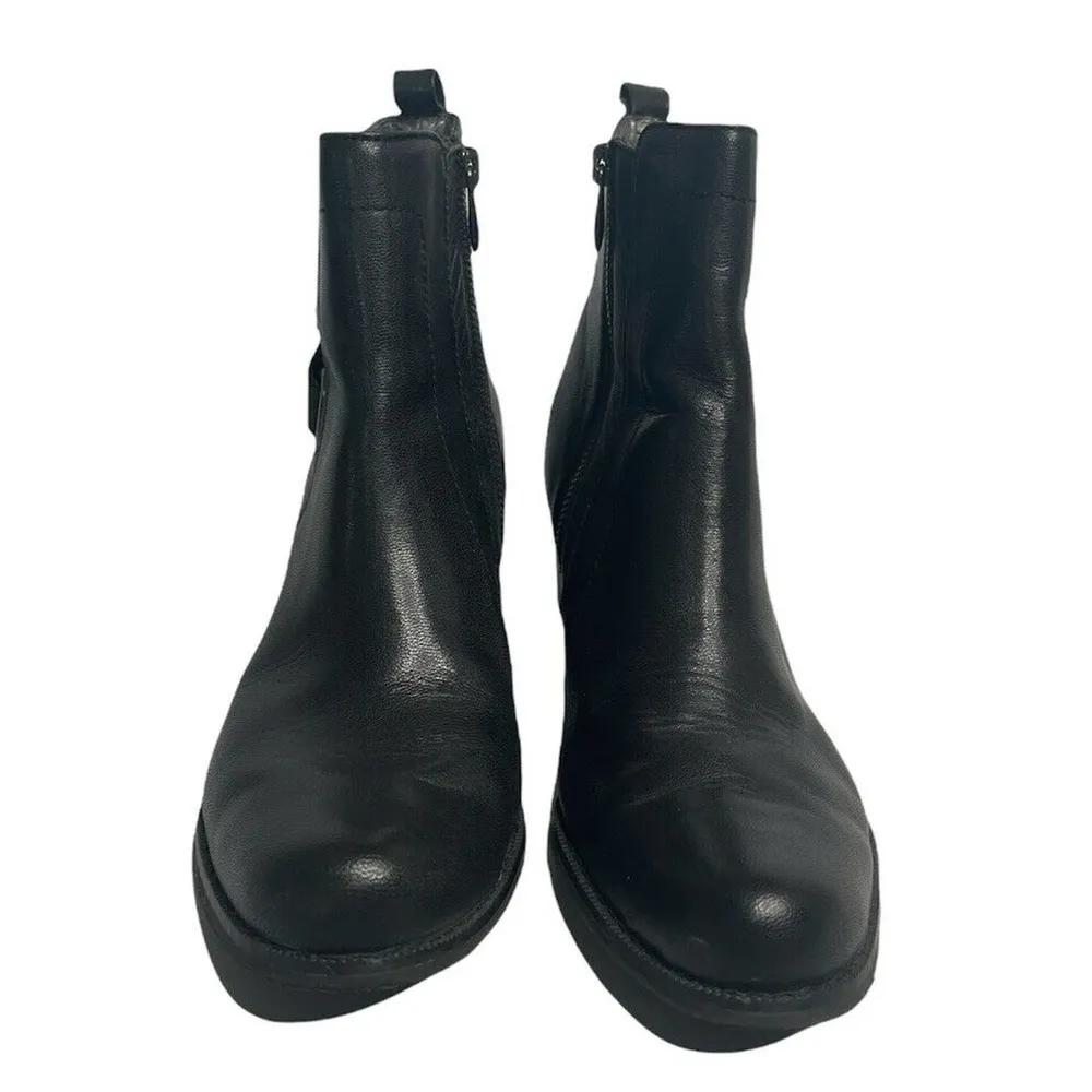 Adrienne Vitadini Harper Womens Black Leather Buckle Ankle Boots Booties Sz 8.5 - Image 7