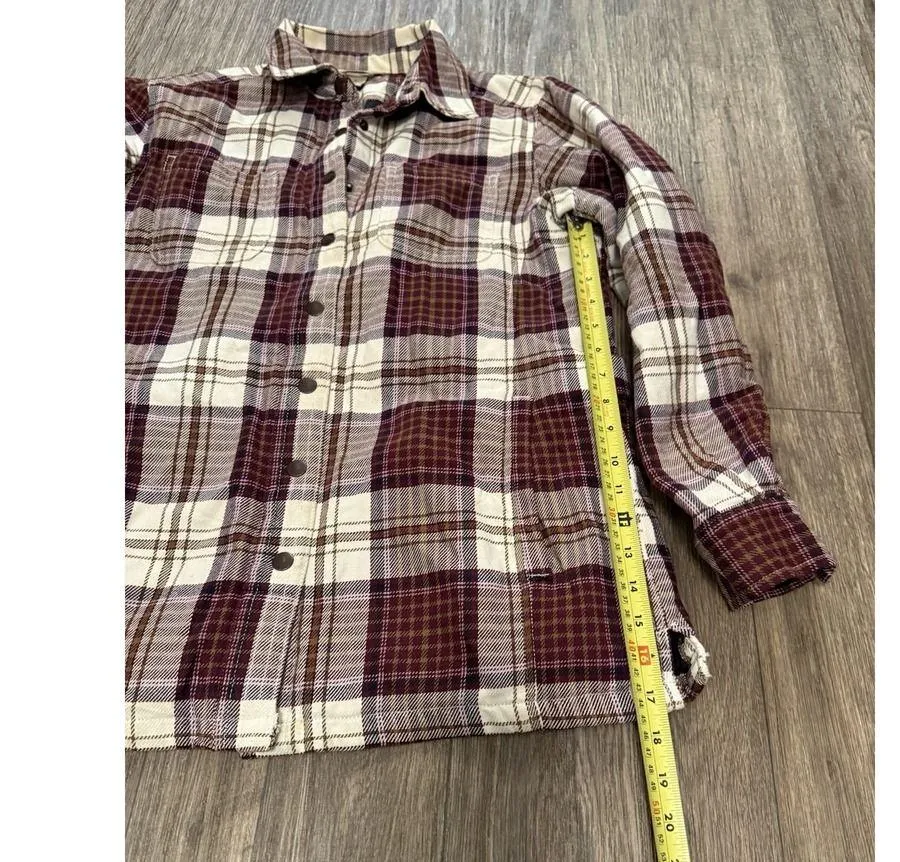 Duluth Trading Shacket Womens S Plaid Flapjack Flannel Shirt Jacket Thermal Line Red - Image 8