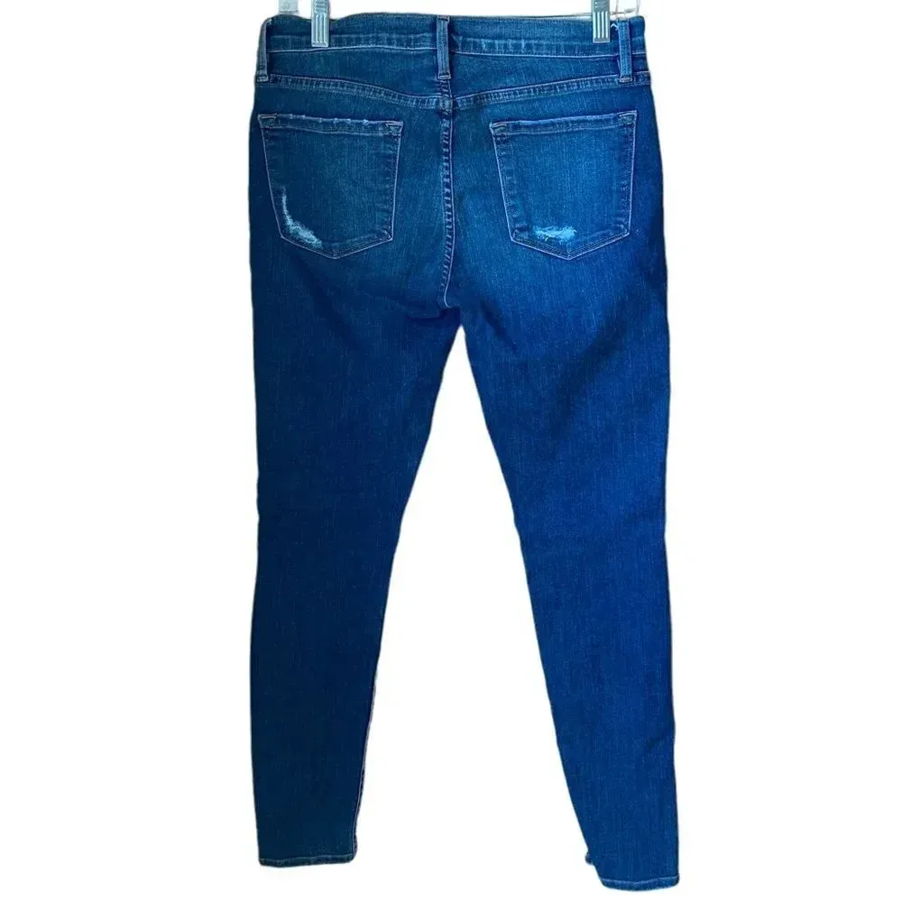 FRAME Le Skinny de Jeanne Chewed Hem Medium Wash Jeans Size 28 - Image 2