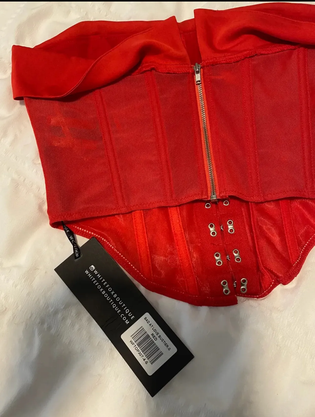 bad at love bustier crop top red size small 🍓 - Image 5