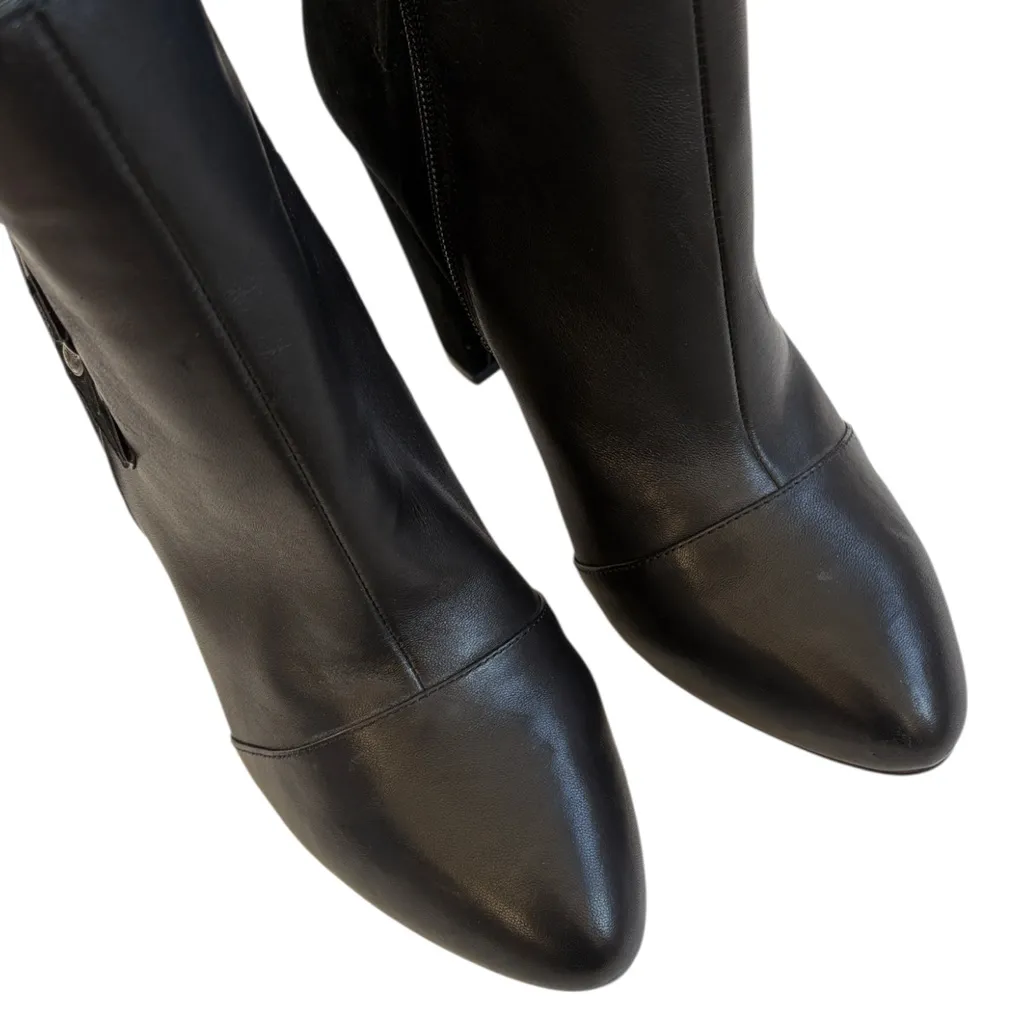 Like New White House Black Market Leather Kaydyn Heeled Boots Black Size 10 - Image 3
