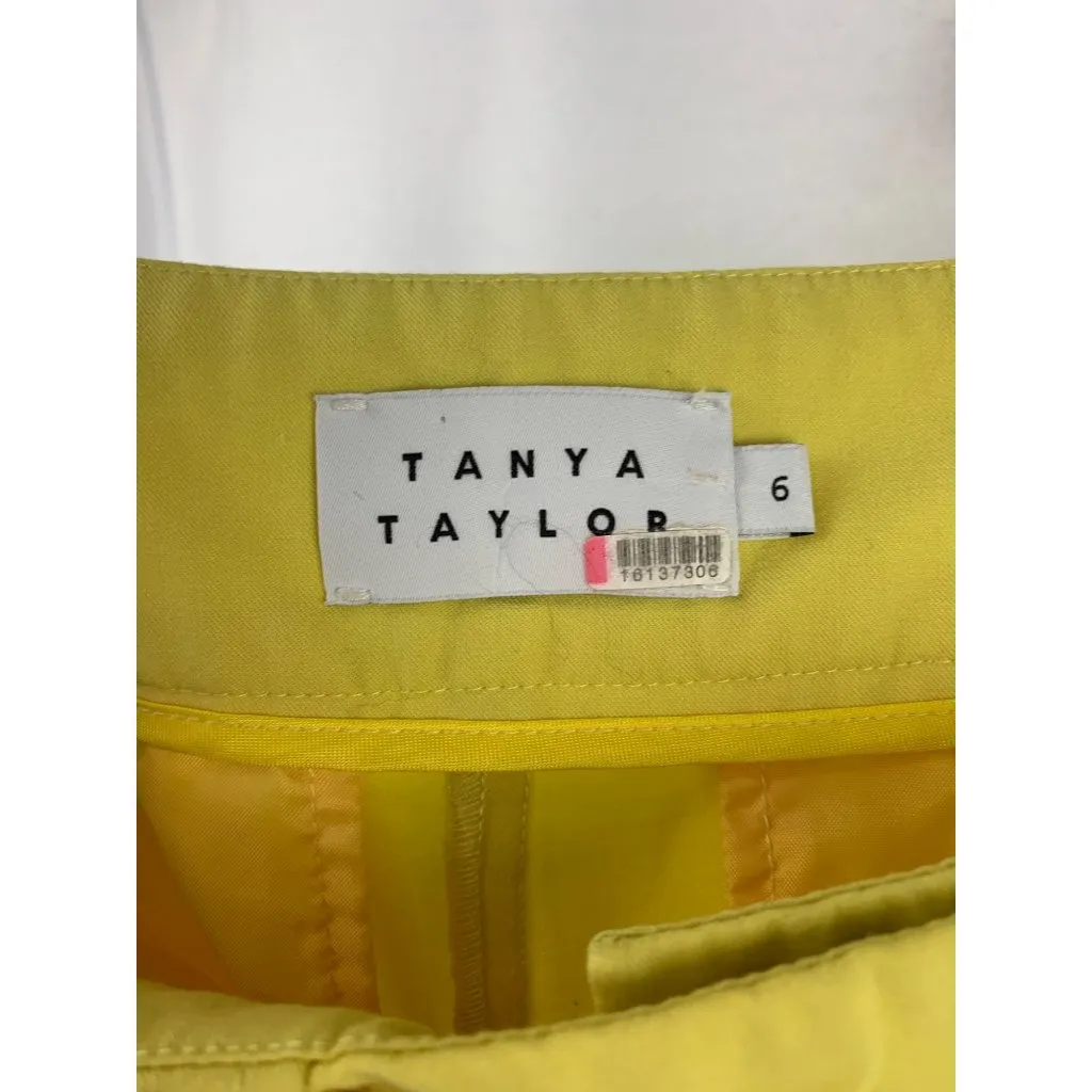 Tanya Taylor Womens Yellow Tailored Pants Size 6 - Image 6