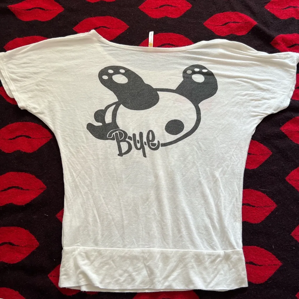 Hi bye panda red bow top S - Image 4