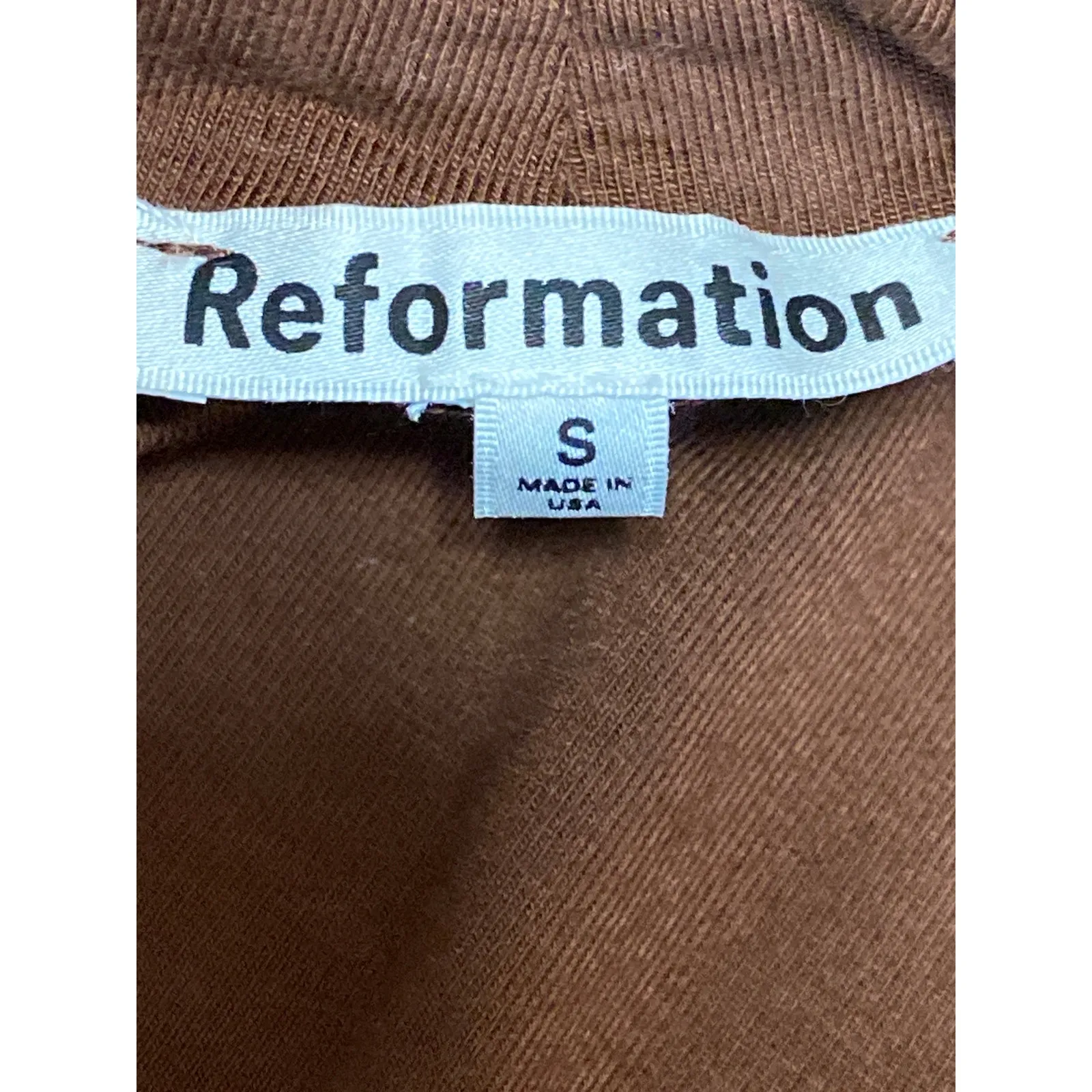 Reformation Bailey Women Brown Long Sleeve Mock Neck Inner Layer Knit Top Size S - Image 3