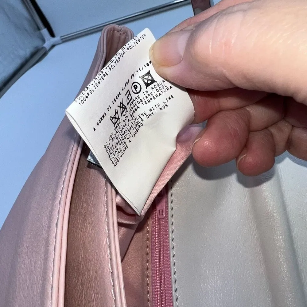 Dolce and Gabbana Lambskin Baby Pink and White Double Pocket Shoulder Bag - Image 16