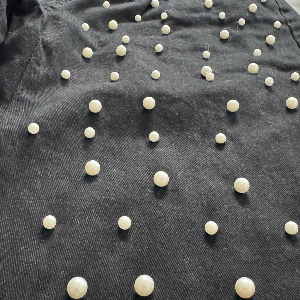 New Collection Black Pearl Embellished Wide Leg Jeans small NWT Size undefined - Image 4