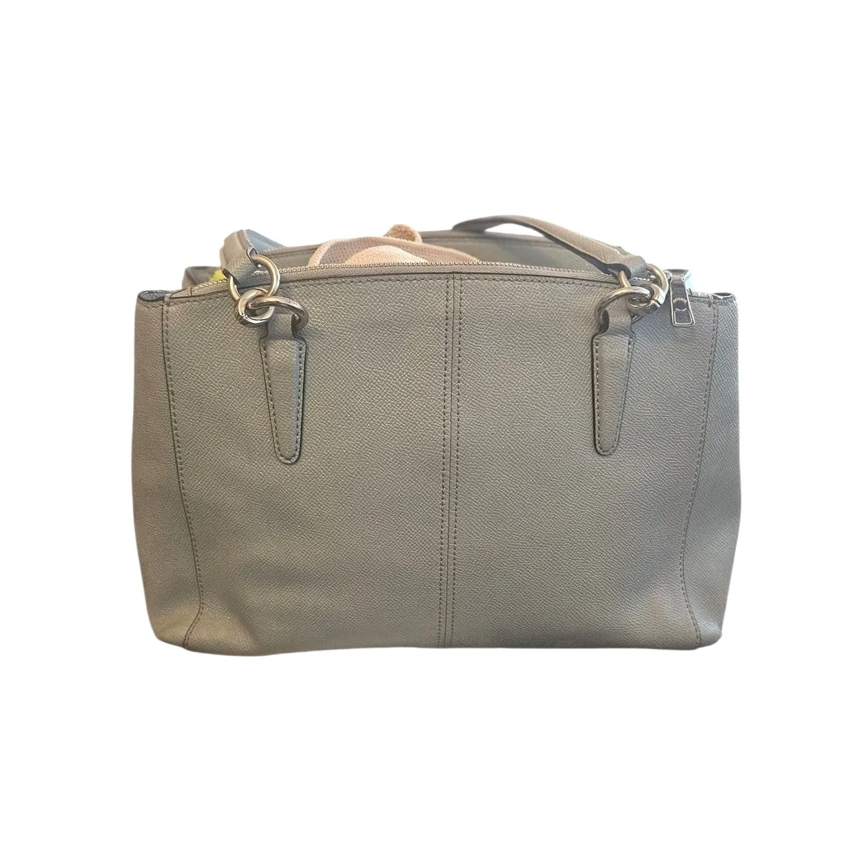 Coach Christie Carryall Tote Bag Pale Blue Leather Double Handle Shoulder Bag‎ - Image 4