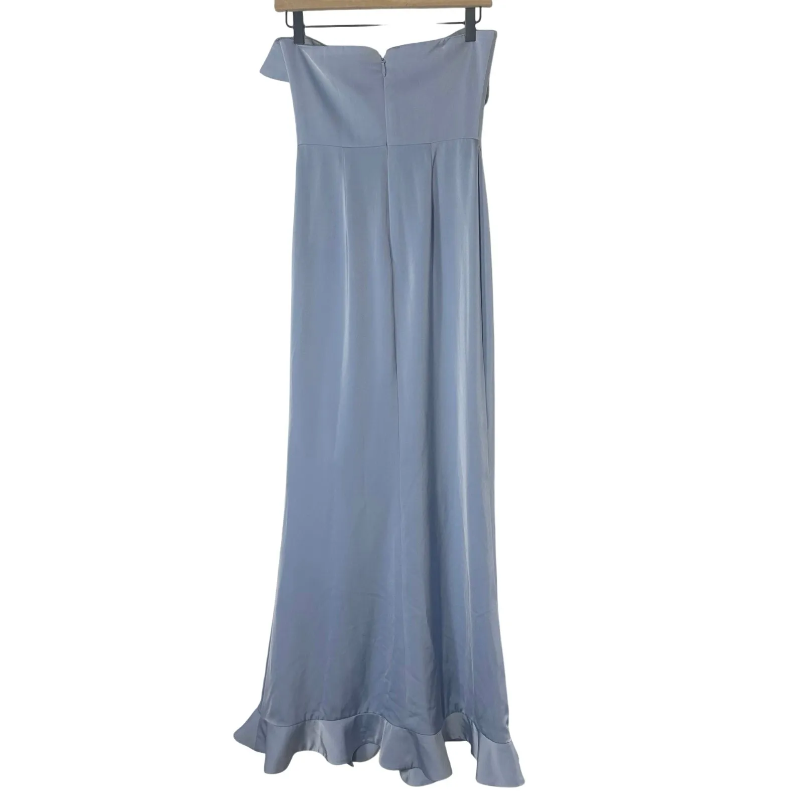 NBD Luna Gown Blue Ruffle with Leg Slit NEW - Image 4