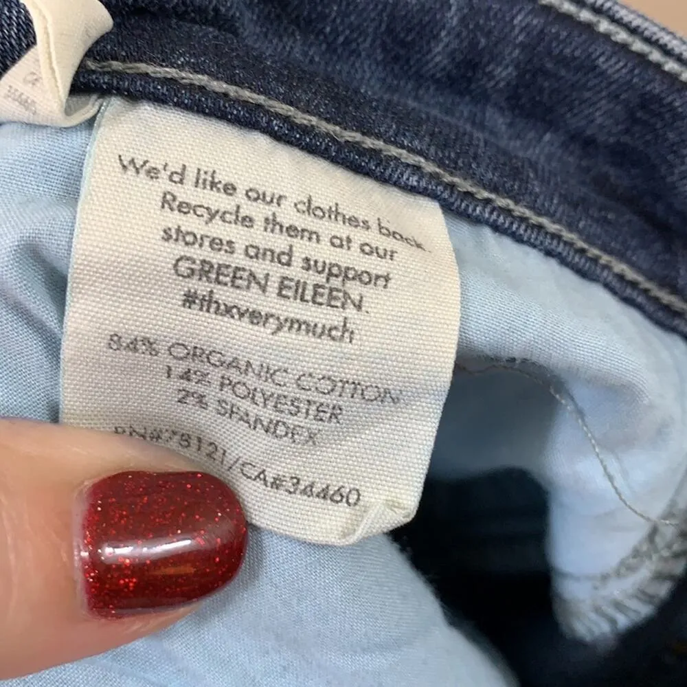 Eileen Fisher Medium Wash Low Rise Stretchy Ankle Skinny Jeans - Image 4