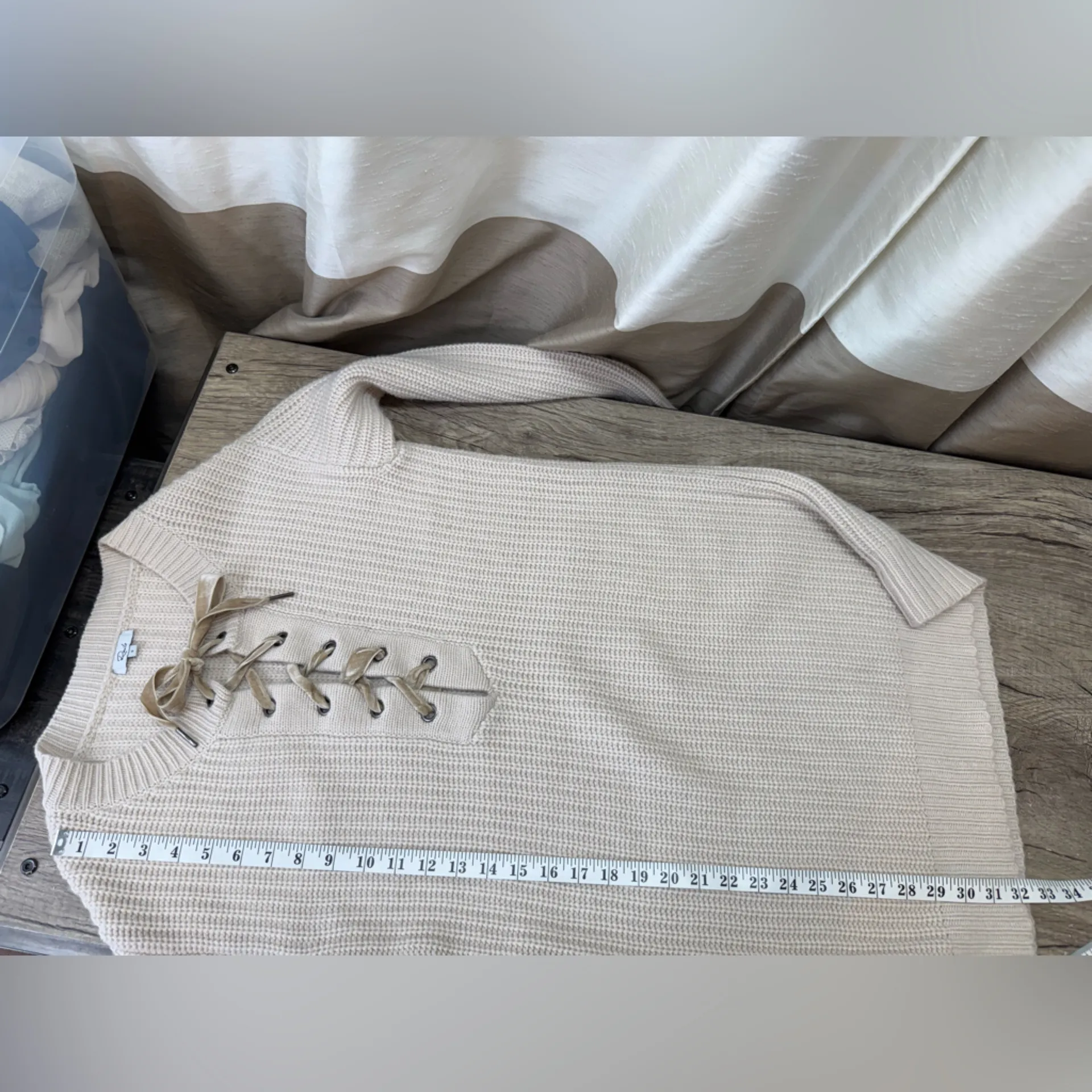 Rails Nicole Lace Wool Cashmere Sweater Dress Revolve Cream‎ Tan size small - Image 7