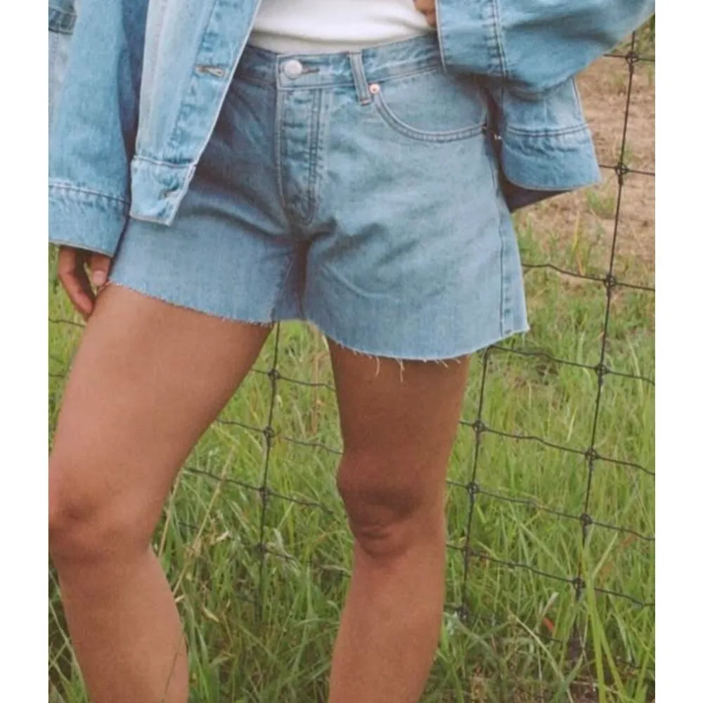 New Parke Denim Shorts Light Wash Baggy Cut Offs Size 28 TikTok Famous - Image 11