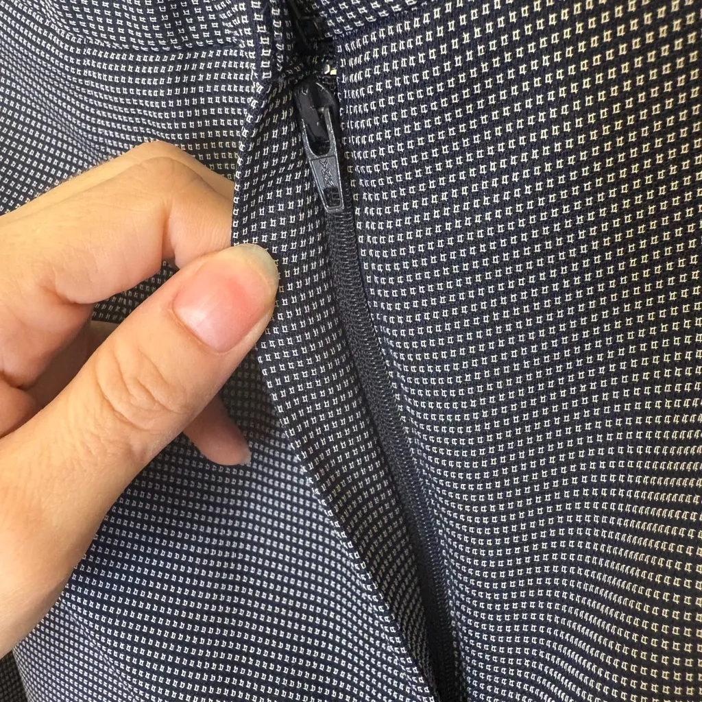 Laura Scott Navy Micro Check Pants | Classic Workwear Trousers Size 10P - Image 7