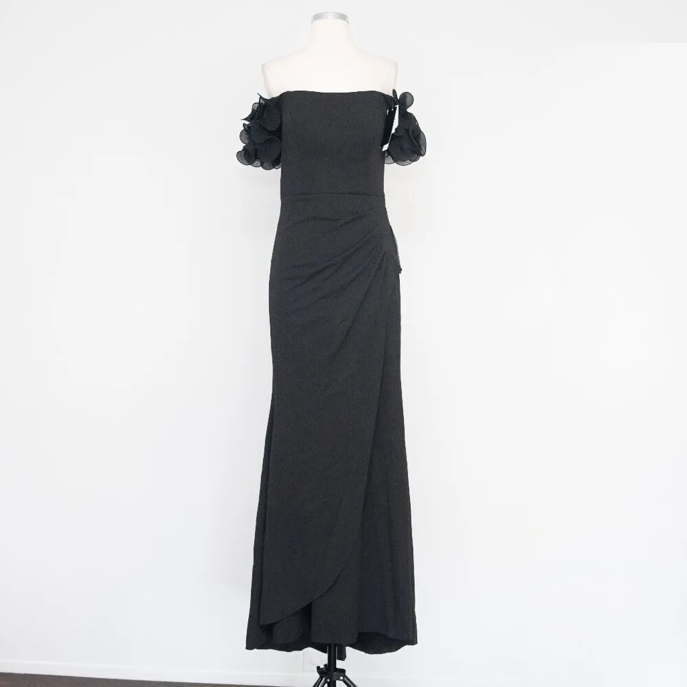 XSCAPE. Off-The-Shoulder Ruffled-Sleeve Gown. - Image 2