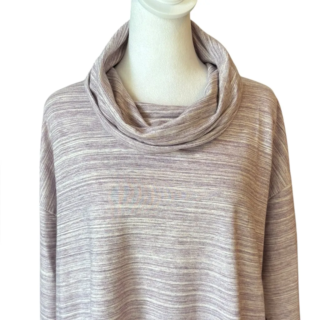 Garnet Hill Long Sleeve Cowl Neck Top Oversized Tencel Womens Small Pink Purple - Image 5