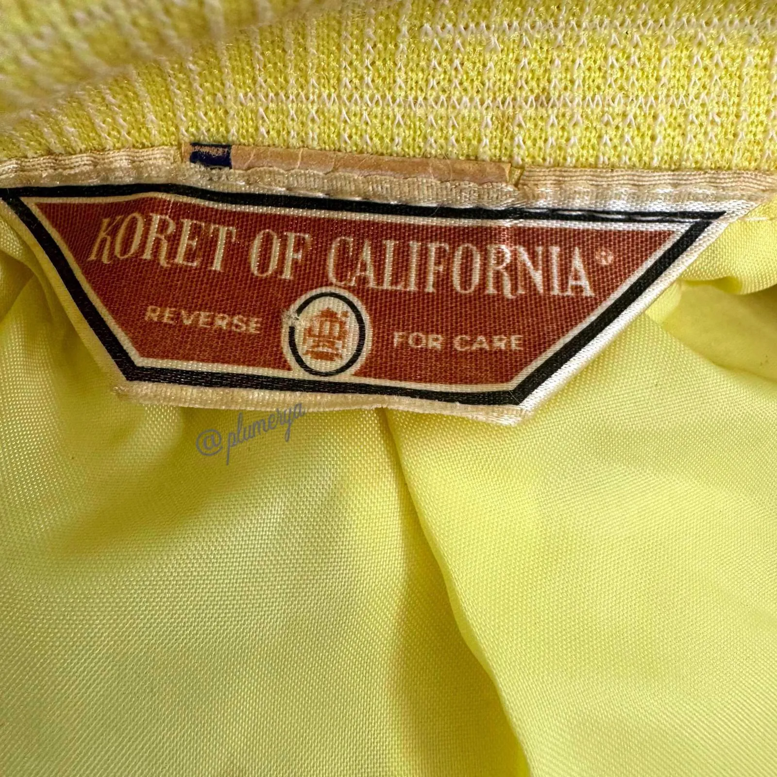 Vintage Koret of California Blazer Union Made Yellow Size M - Image 3