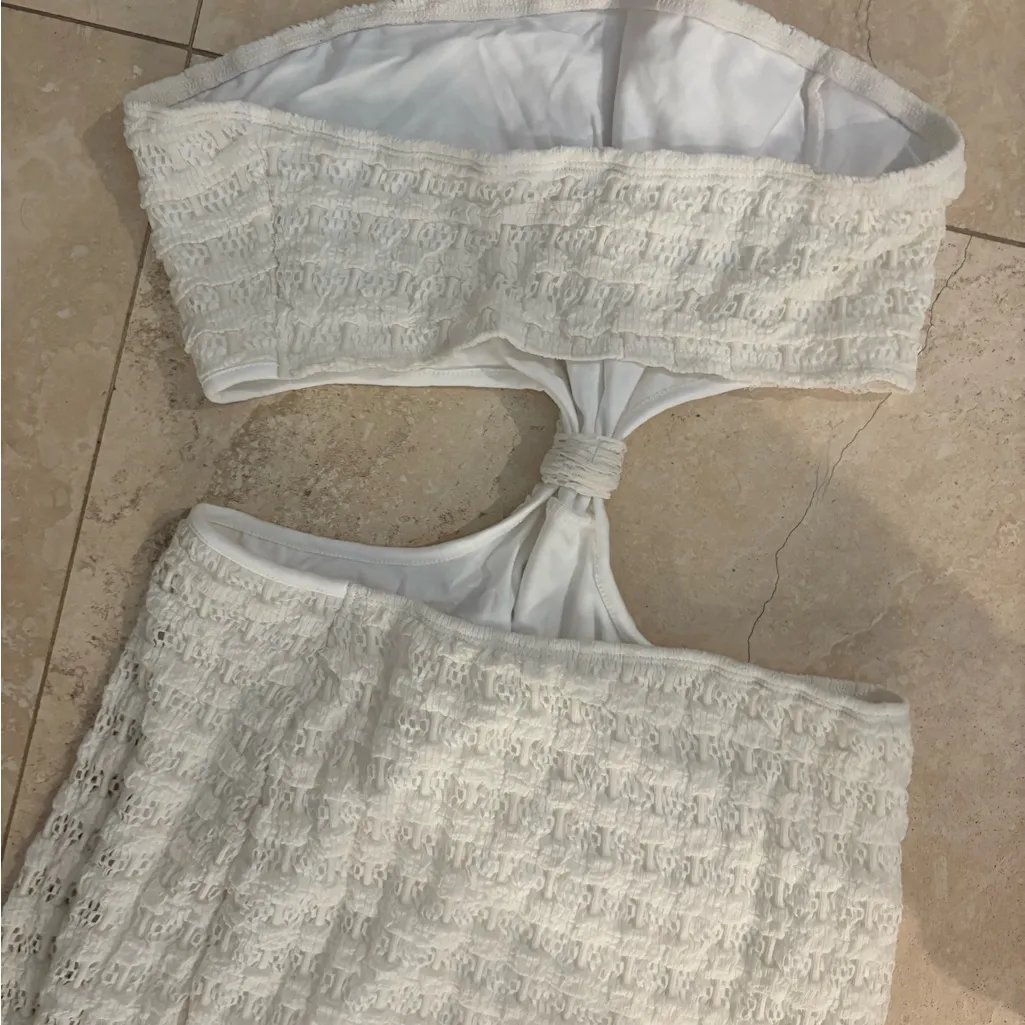 Soleia Vacation Sexy Backless Textured Fabric Fit Bodycon Midi Dress Size 6 - Image 7