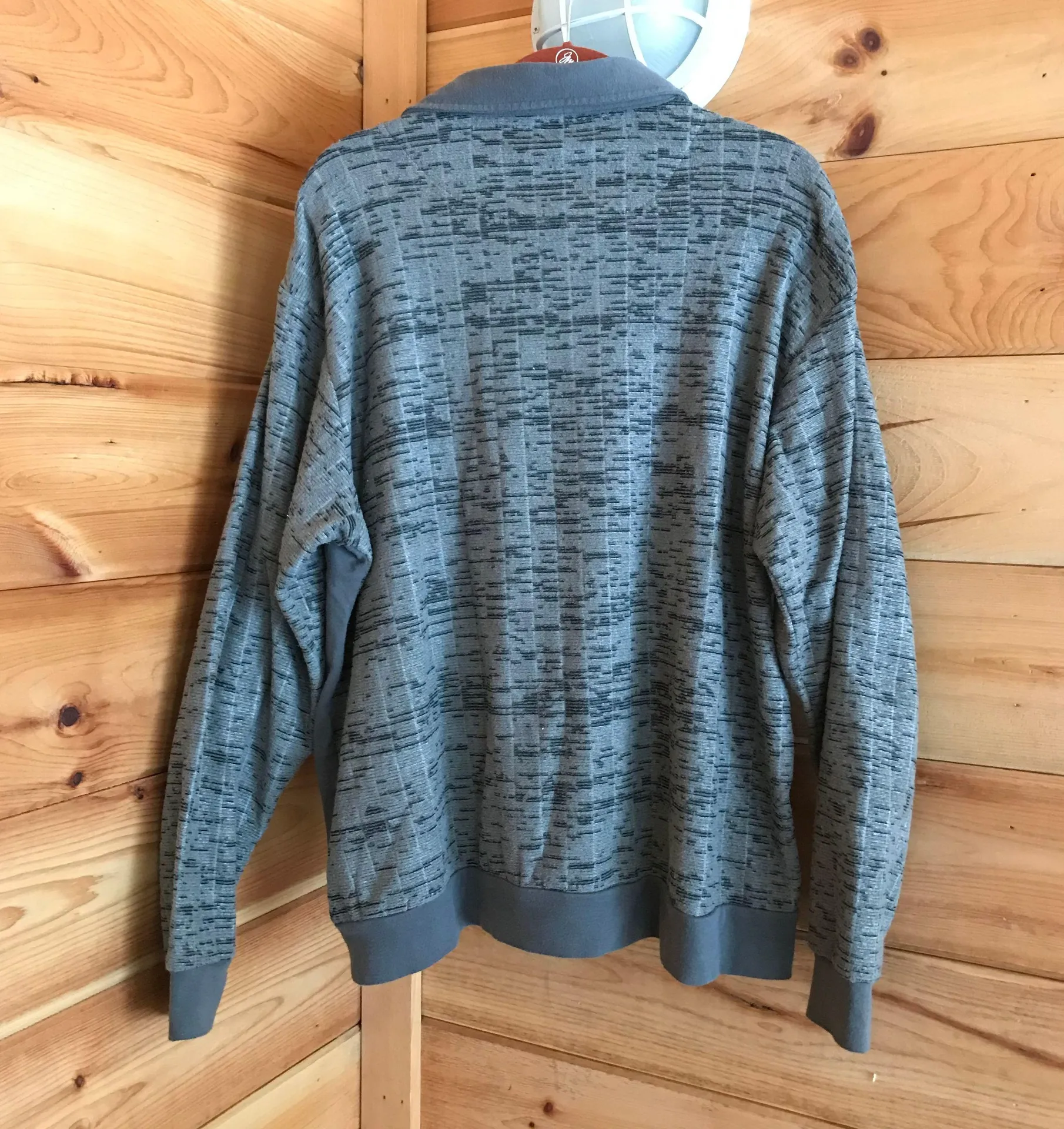 AMAZING GREY VINTAGE COLLARED LONG SLEEVE SWEATSHIRT Gray Size L - Image 2