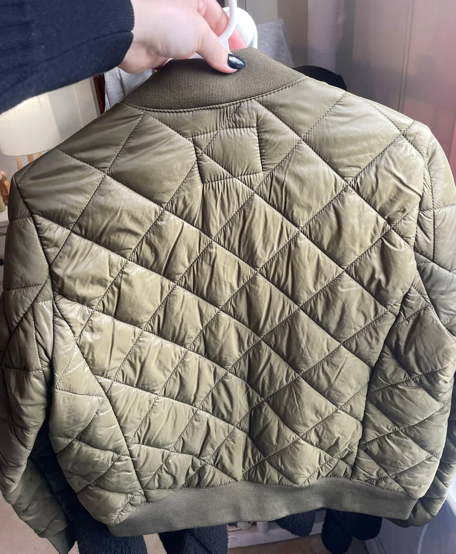 Olive Green Bomber Jacket - Image 7